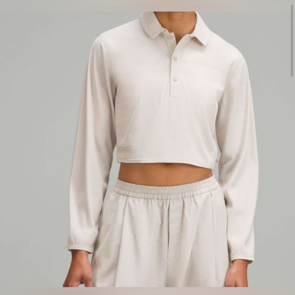 Lululemon Lab Cupro Cropped Long-Sleeve Polo Shirt